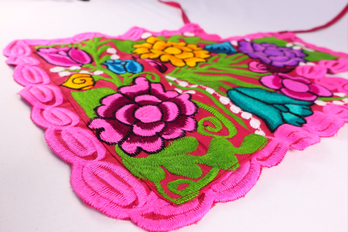 Embroidered Floral Apron Set
